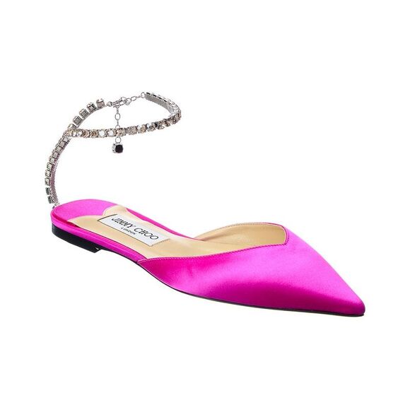 Jimmy Choo Saeda Satin Flat, Pink